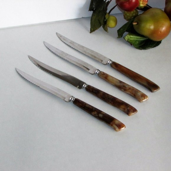 4 Vintage Steak Knives GALAXIE Stainless Cutlery Tableware - Picture 5 of 6